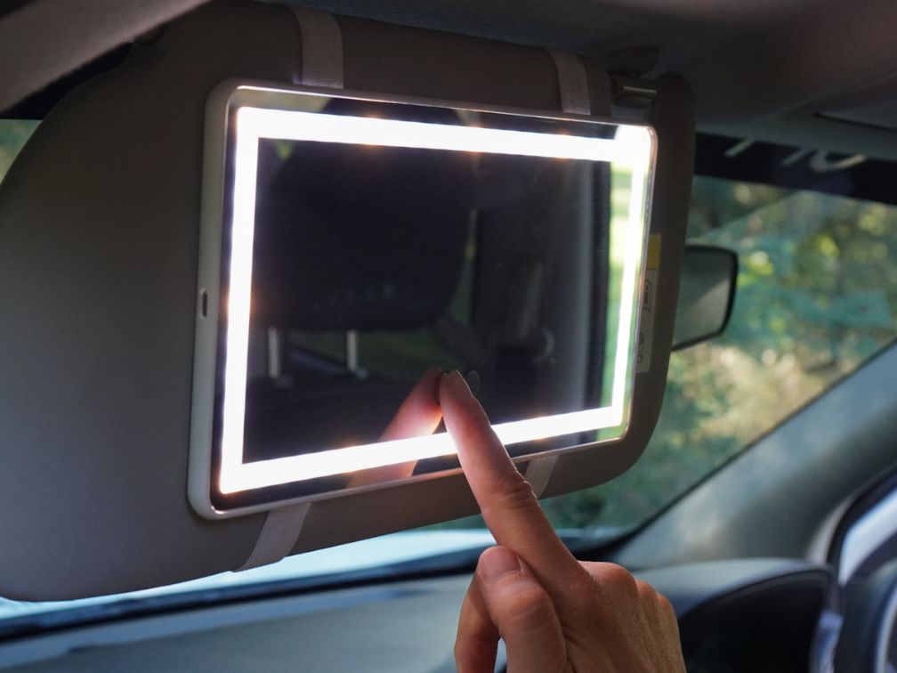 Vanity mirror with lights store for car